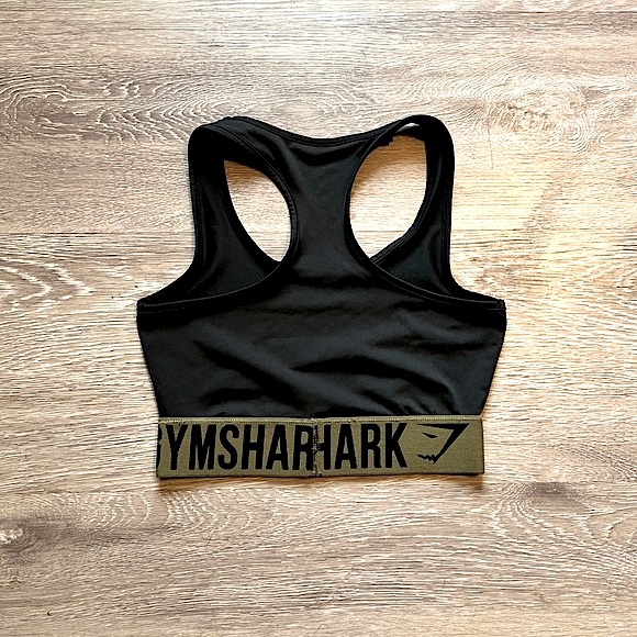 GYMSHARK • Low Support Black Sports Bra / Crop Top • Size Small/Medium • Black - Picture 2 of 14